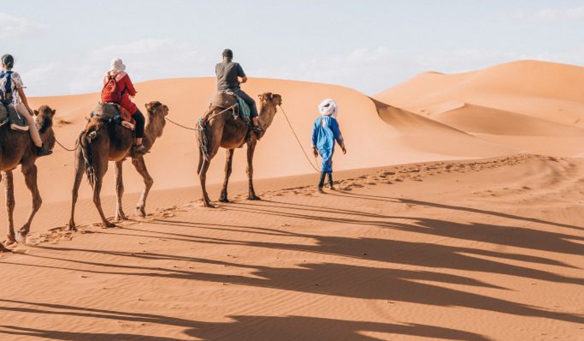 Merzouga-camel-trekking Morocco best places to visit